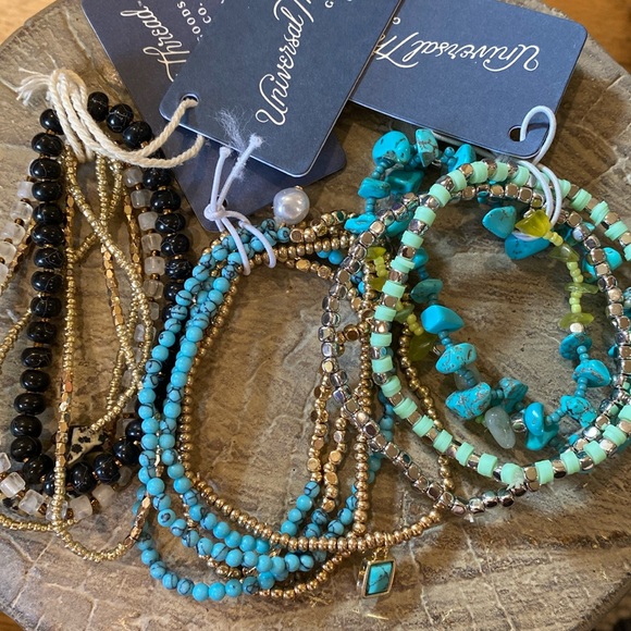 Universal Thread Jewelry - Three sets of Universal Thread Beaded Elastic Bracelets NWT